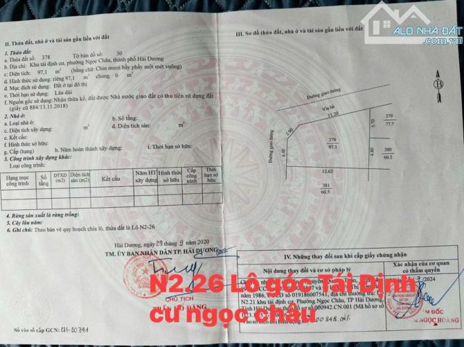 🆘 🆘 Rẻ nhất khu Tái Định Cư  Ngọc Châu Lô góc hướng tây bắc hàng hiếm 👍TPHD