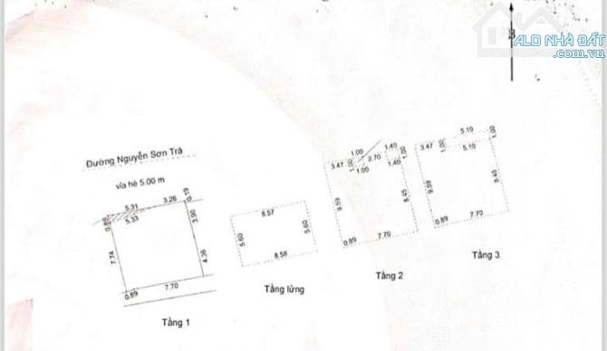 NHÀ 3.5 TẦNG MẶT TIỀN NGUYỄN SƠN TRÀ ĐƯỜNG 10m5 - HẢI CHÂU - 75m2 - NGANG 8M5 - GIÁ 1X TỶ