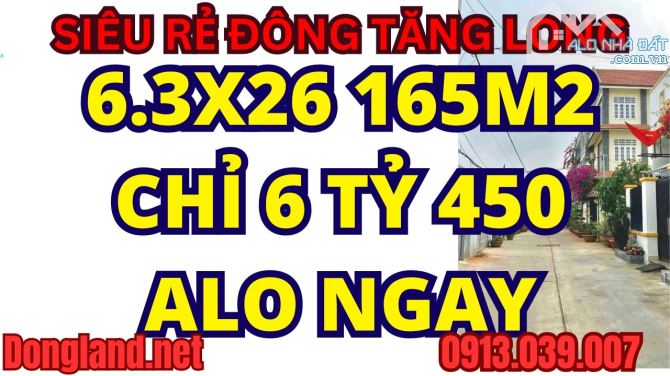 Đất Đẹp Tam Đa Quận 9 (6,3x26) 165m2  Khu Biệt Thự, Gần Mặt Tiền (39tr/m2 Giá đầu tư 2024 - 5