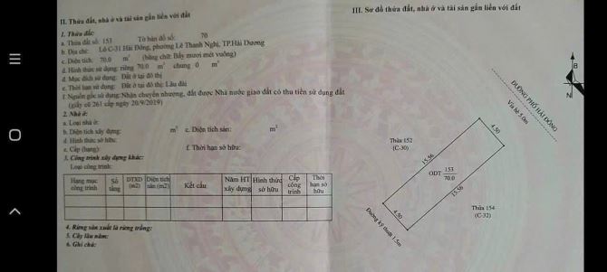 Bán lô C31 đường Hải Đông phường Lê Thanh Nghị, thành phố Hải dương