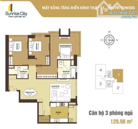 Bán SHR Sunrise City Q7 cạnh Lotte 3pn 2wc 130m2 - 6,9tỷ