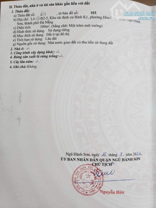 Chính Chủ Anh Thanh Bán Đất Đường Nguyễn Thành Thọ 5m5 Khu TĐC Bình Kỳ Hướng ĐB Giá 2.2 tỷ