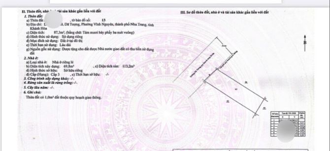 HẠ 500TR - NHÀ 3 TẦNG - ĐƯỜNG DÃ TƯỢNG 30M, CÁCH BIỂN 3