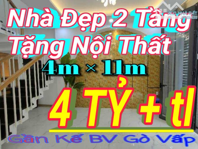 NHÀ PHỐ GÒ VẤP - 42M² - 2 TẦNG - Tặng Nội Thất - 4.x TỶ - Đường Thống Nhất