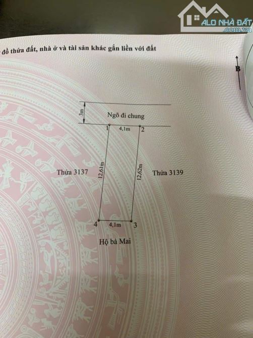 Bán lô đất đẹp tại 455 đằng Hải DTich 51 m ngang 4,1 Hướng Bắc  Gia 32,5 tr/1m  Lh : 03688