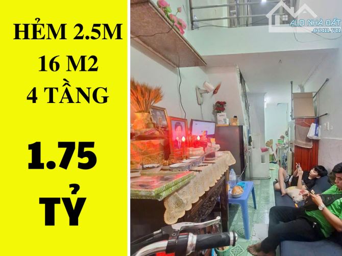 ✔️ Nhà Trần Văn Quang P.10 Tân Bình - 16m2 - 4 tầng - 1.75 tỷ