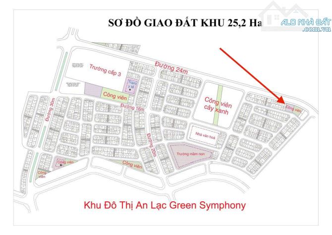 Duy nhất khu 25,2 ha lô góc mặt đường 24m cạnh vườn hoa thoáng vĩnh viễn, giá đầu tư,SĐCC - 5