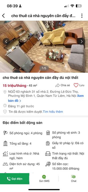 CHO THUÊ NHÀ NGÕ 3PHẠM TUẤN TÀI CẦU GIẤY 60m 5 Tầng - 1