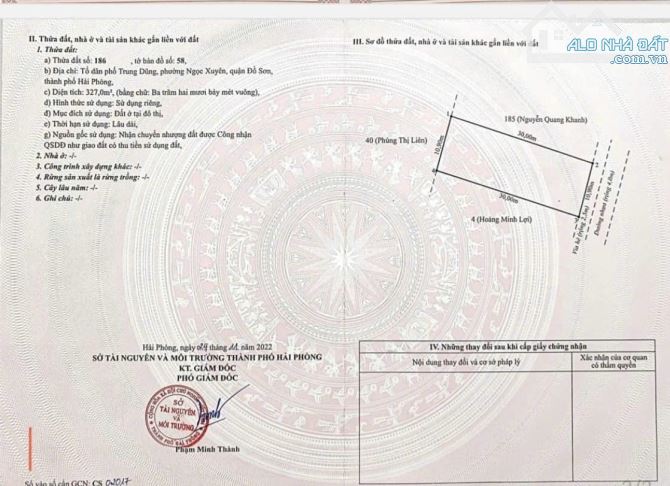 Hàng nóng TDP Trung Dũng, phường Ngọc Xuyên, đồ Sơn, Hải Phòng 327m - 1