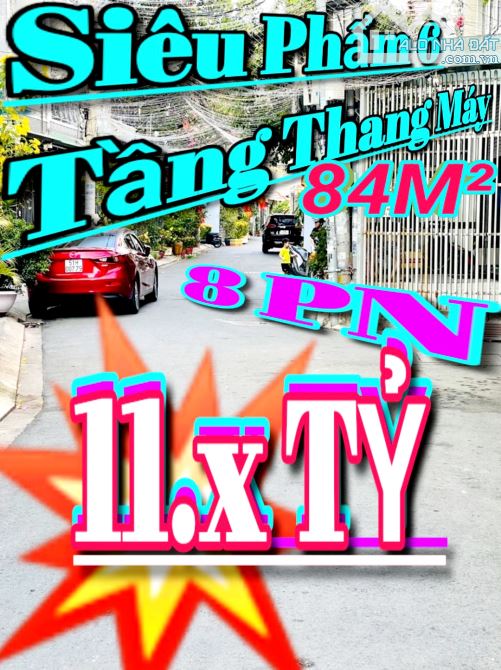 BÁN SIÊU PHẨM 6 TẦNG THANG MÁY 🚘 Xe Hơi Ngủ - 84m² - #P15_TÂN_BÌNH - 12.x TỶ 🌹 - 4