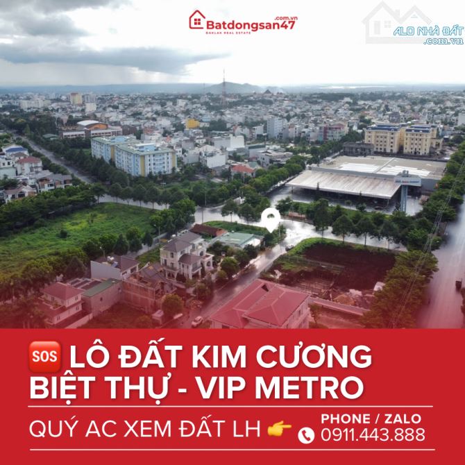 💥LÔ ĐẤT KIM CƯƠNG VIP METRO GÓC 2 MT BIỆT THỰ - 1