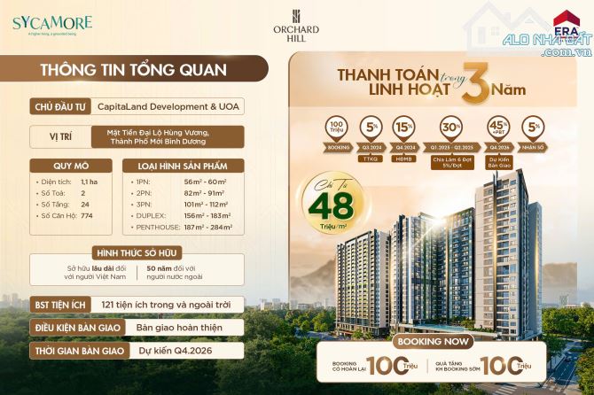 CHỈ VỚI 48 TRIỆU/M2 SỞ HỮU CĂN HỘ CAO CẤP ĐÁNG MUA NHẤT BÌNH DƯƠNG - ORCHARD HILL - 1