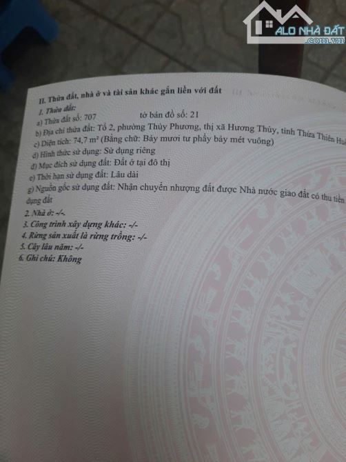 Bán đất 74,7m2 Kiệt ôtô Nguyễn Duy Cung, phường Thủy Phương, Hương Thủy, chỉ 780 triệu - 4