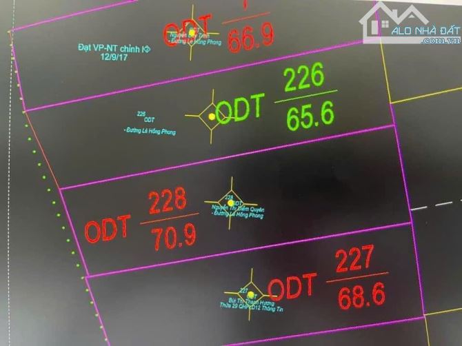 BÁN ĐẤT HẺM OTO 6M LÊ HÔG PHONG PHƯỚC HẢI DT 70,9M NGAG 4,5M HUỚG TN GIÁ 3TY3 - 6