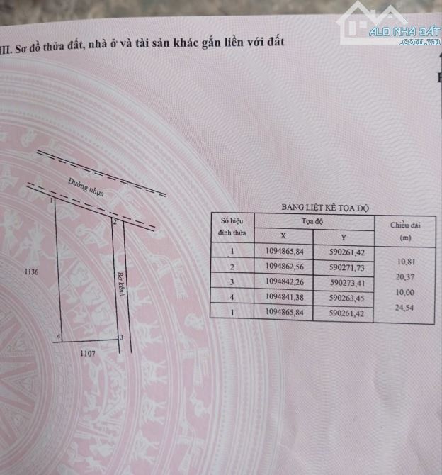 Bán đất mặt tiền đường nhựa nhánh đường Lê Văn Tám