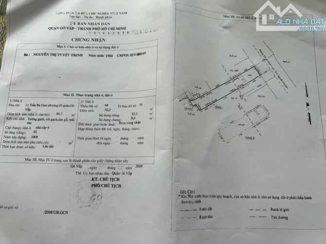 NHÀ 1LẦU DT LỚN , MẶT TIỀN ĐƯỜNG TRẦN BÁ GIAO, P5 , QUẬN - GV - 1