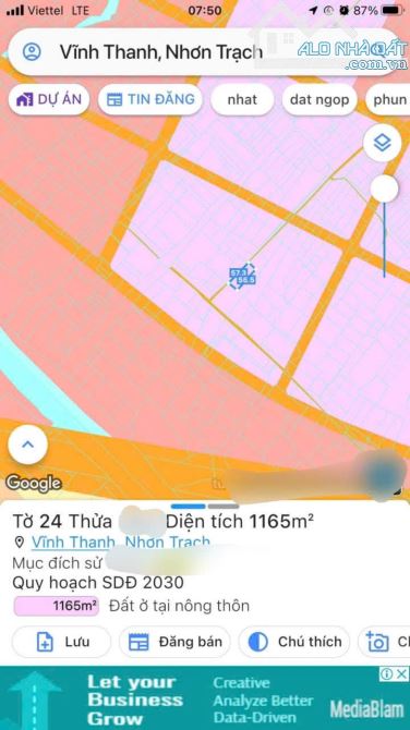 Ngộp bank cần bán gấp 2 lô đất full hồng đường xe hơi giá 1tr5/m và 2tr2/m Vĩnh Thanh - 1
