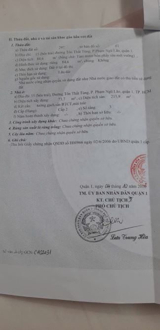 Bán Nhà Mặt Tiền Số: 15 Tôn Thất Tùng, Phường Phạm Ngũ Lão, Quận 1. DT: 84,6m2. 4 Tầng. - 3