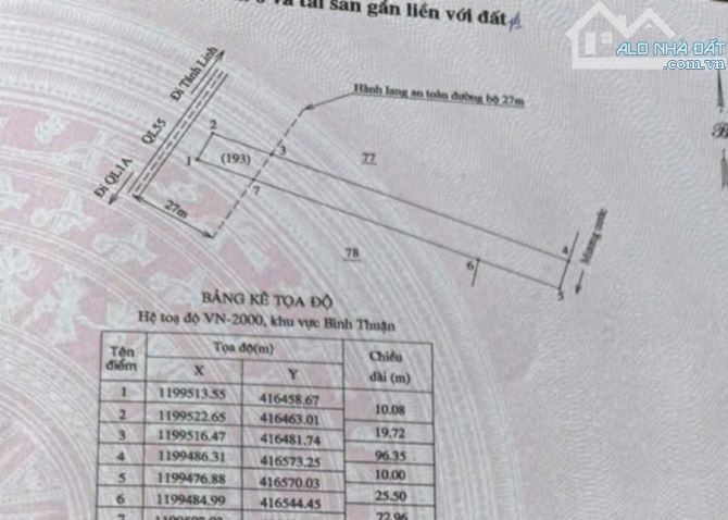 11,3x84 nở hậu 13 tổng 1288m2 mặt tiền QL55B có 200 thổ cư, cách nút giao cao tốc 1,4km, Q - 2