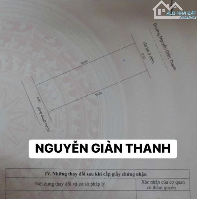 Cần bán đất đường Nguyễn Giản Thanh - Dt:90m2(5x18m)