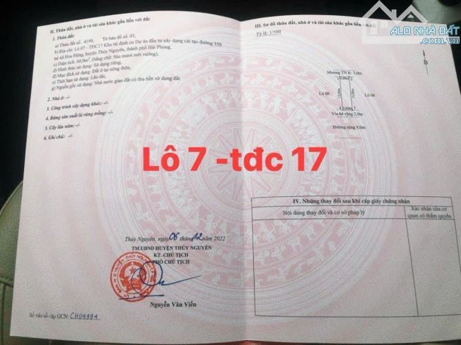 Chào bán 2 lô 9TDC7 và 7TDC17 giá chỉ từ 2,7xx tỷ Hoa Động Thuỷ Nguyên Hải Phòng - 1