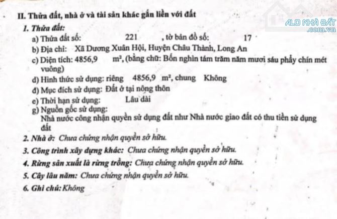 Bán 4857 m2 đất thổ tại Xã Dương Xuân Hội, Châu Thành, Long An. - 2