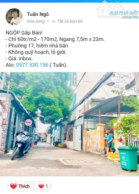 Chỉ 60Tr/m2, 170m2, Ngang 7,5m, Gần LotteMart, Tặng Nhà C4 - 2