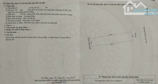 Bán lô đất MT đường Phan Huy Chú, Sơn Trà, sát Trần Hưng Đạo, ngay dự an Sun Cosmo - 2