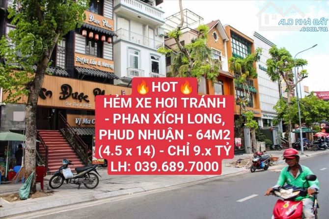 HOT - Hẻm xe hơi tránh - Phan Xích Long, Phú Nhuận - 64m2 (4,5 x 14) - Sổ A4 - chỉ 9,x tỷ