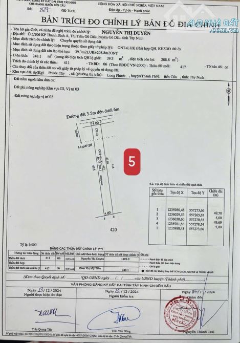 ✨ 5x49.7m (Full ONT) đường hiện hữu 6M thông ra 2 đầu Nhựa (QHLG: 20M) - GIÁ SIÊU RẺ 209TR - 17