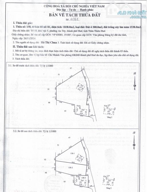 Bán lô đất 687 m2 Thiên Thai xây biệt thự