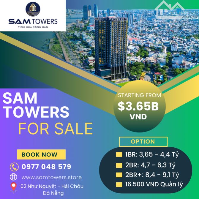 Bán căn hộ SAM Towers, 3,25 tỷ, 53m2 tại Như Nguyệt, Hải Châu, Đà Nẵng, giá đầu tư - 1