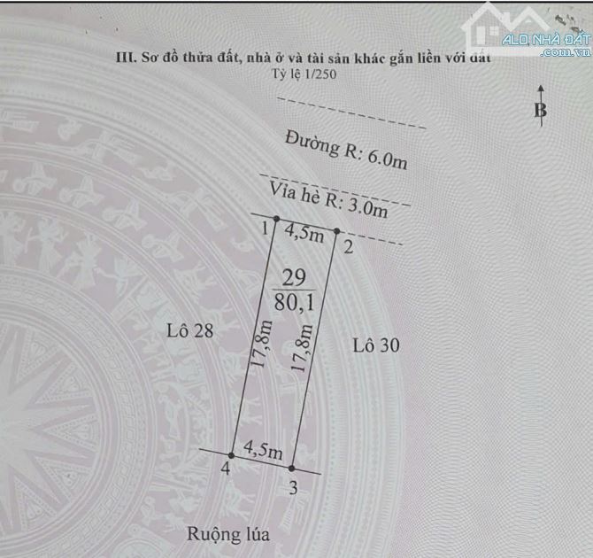 Tái định cư gia minh ,80.1m ngang 4.5m