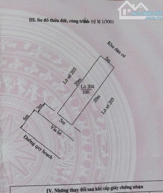 (Gấp) Chủ cần tiền bán rẻ lô đất TĐC Sở Tư Pháp không lỗi lầm - 100m2 (5x20m) - 54,9tr/m2