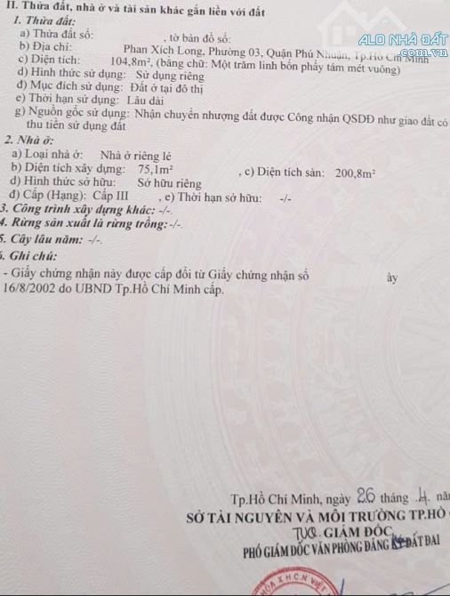 BÁN NHÀ PHAN XÍCH LONG, P3, PHÚ NHUẬN.DT:5,3X20, 1TR2L, GIÁ:12 TỶ - 3