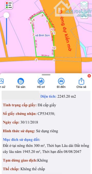 BÁN LÔ ĐẤT SẴN 2 NHÀ CÒN MỚI NGAY UỶ BAN XÃ BÌNH SƠN, THỔ CƯ, CẠNH SÂN BAY LONG THÀNH - 2