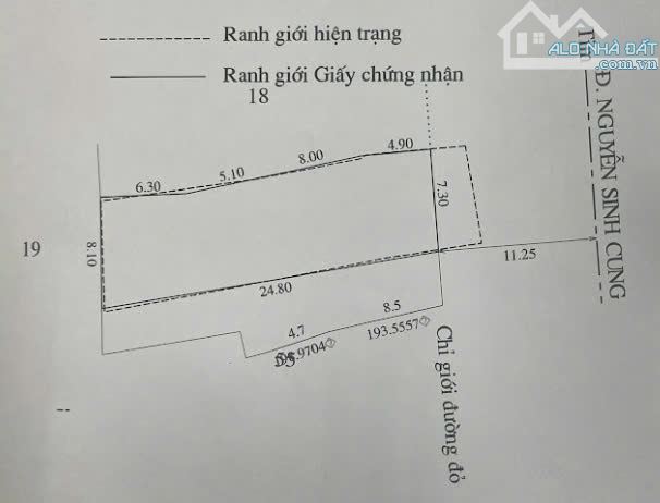 Bán đất mặt tiền Nguyễn Sinh Cung - Rộng 7m