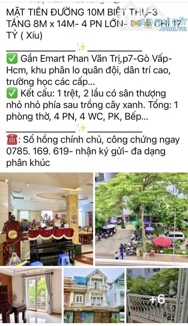 SIÊU PHẨM MỚI MẶT TIỀN-DÒNG TIỀN THỤ ĐỘNG 50TR/rTH - THANG MÁY -NGUYỄN VĂN KHỐI-GÒ VẤP. HC - 11