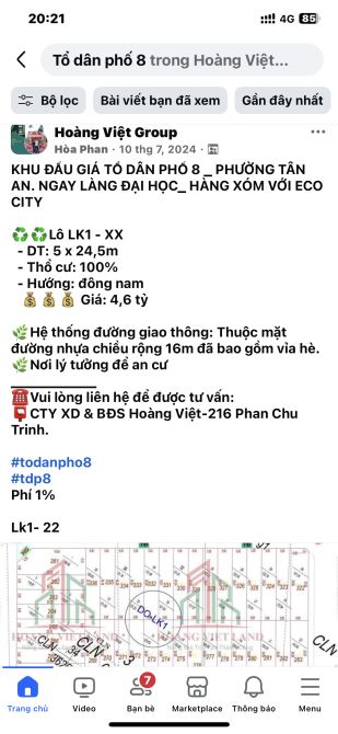 LÔ THỦ KHOA HUÂN PHƯỜNG THÀNH NHẤT -  Diện tích: 10*18m - Thổ cư: 101m2 - Giá: 3,9 tỷ - 1