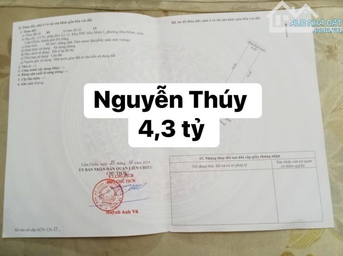 🏩 Bán đất biển mt đường 7m5 Nguyễn Thúy, 86m2, 4.3 tỷ tl - 2