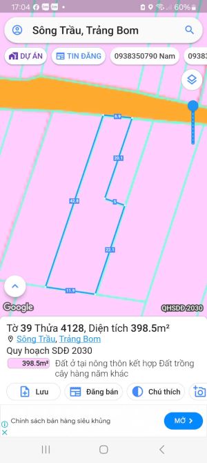 Bán 500m full hồng, có 100m thổ cư, xã Sông Trầu, huyện Trảng Bom - 2