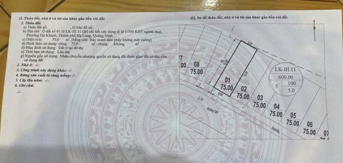 Bán Đất TĐC Nghành Than Hà Khánh Ô Góc Vườn Hoa. DT:75m2,MT:5m !!! - 5