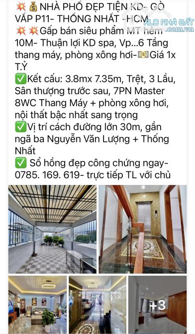 SIÊU PHẨM MỚI MẶT TIỀN-DÒNG TIỀN THỤ ĐỘNG 50TR/rTH - THANG MÁY -NGUYỄN VĂN KHỐI-GÒ VẤP. HC - 8