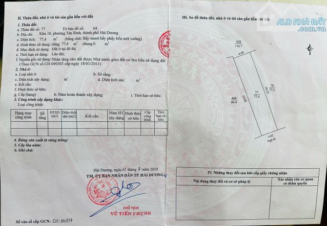 Bán lô đất đẹp ngõ 193 Bình Lộc thông sang ngõ 229, p. Tân Bình