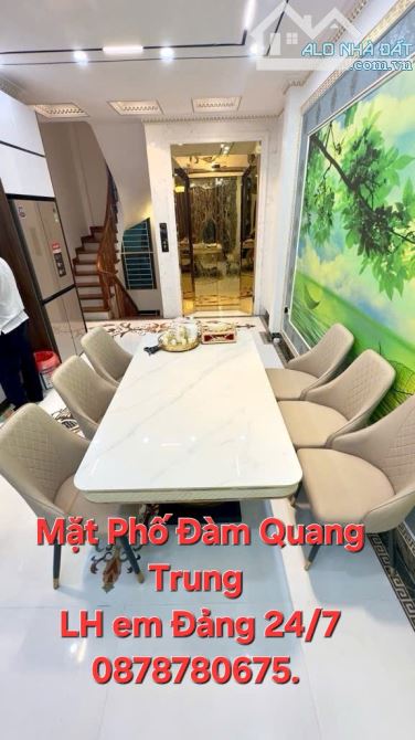 MẶT PHỐ ĐÀM QUANG TRUNG LONG BIÊN  DT 56M² 7T MT 4.2M GARA ÔTÔ THANG MÁY VỈA HÈ ĐÁ BÓNG KD - 1