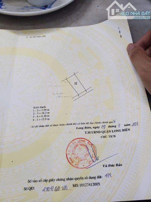 BÁN ĐẤT BỒ ĐỀ LONG BIÊN 108M MT 6.3M HẬU 7.2M Ô TÔ VÀO NHÀ GIÁ 136TR/M CÓ BỚT - 5