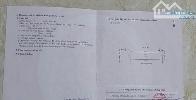 BÁN LÔ ĐẤT MẶT ĐƯỜNG HOÀNG THẾ TRUNG VĨNH KHÊ AN ĐỒNG AN DƯƠNG cách mặt đường Máng 100m