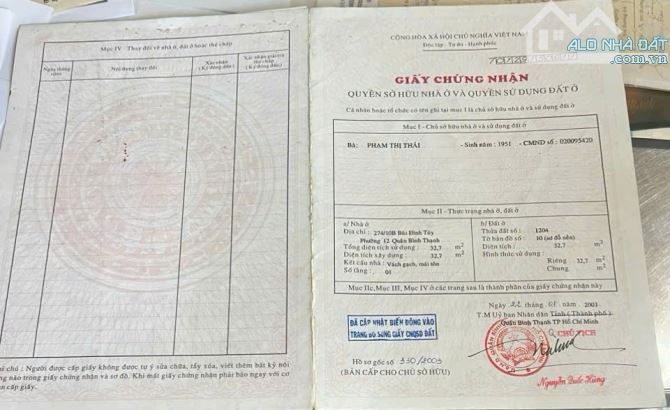 Nhà 1 trệt 4.7x9m 274/10B Bùi Đình Túy 5.2 tỷ