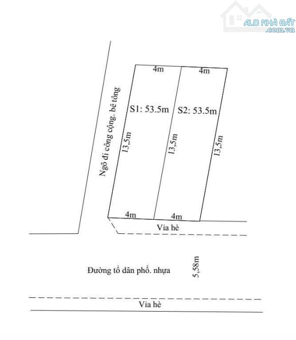 ❌❌2 lô F0 mặt đường Tê Chử, Đồng Thái  ✅DT: 53,5m2 và 53,6m2 ✅Mặt tiền: 4m và 5m 1,8 tỷ