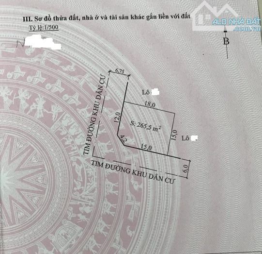 Lô góc 265m2, đường rộng 12m, trung tâm phường Đa Phúc, Dương Kinh, chỉ 21.5tr/m2